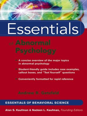 cover image of Essentials of Abnormal Psychology